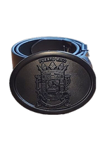 Load image into Gallery viewer, Puerto Rican Black Coat of Arms Buckle with Leather Belt
