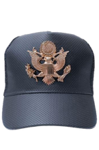 Load image into Gallery viewer, USA gold coat of arms snapback cap
