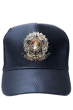 Load image into Gallery viewer, Brazil snapback cap with silver coat of arms | boné do brasil
