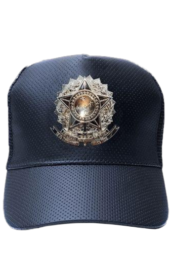 Brazil snapback cap with silver coat of arms | boné do brasil