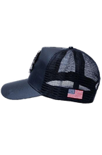 Load image into Gallery viewer, USA silver coat of arms snapback hat
