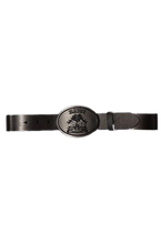 Load image into Gallery viewer, Buckle of Haitian Coat of Arms in Black with Leather Belt
