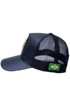Load image into Gallery viewer, Brazil snapback hat with black coat of arms | boné do brasil
