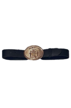 Load image into Gallery viewer, Jamaica Gold Buckle with Black 100% Leather Belt
