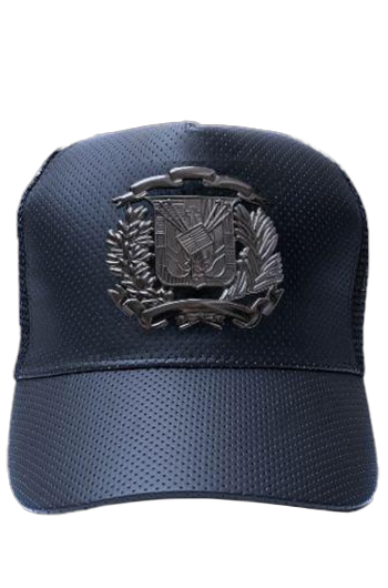 Dominican black coat of arms hat | Gorra con escudo Dominicano