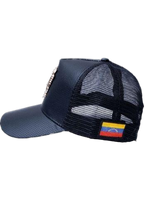 Load image into Gallery viewer, Baseball hat with gun metal black Venezuelan coat of arms shield
