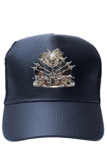 Haiti snapback hat with silver coat of arms shield