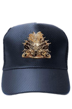 Load image into Gallery viewer, Snapback cap with Haitian gold coat or arms shield
