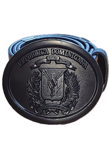 Dominican Black Coat of Arms Buckle with 100% Leather Belt