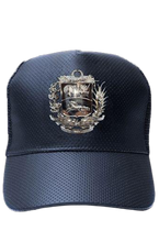Load image into Gallery viewer, Venezuelan silver coat of arms snapback cap | Gorra de escudo Venezolano
