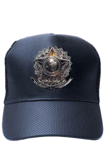 Brazil snapback hat with black coat of arms | boné do brasil