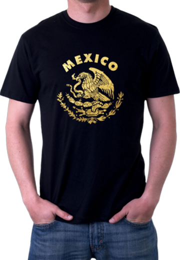 Mexican Gold Coat of Arms T-shirt | Camisetas de Escudo Mexicano