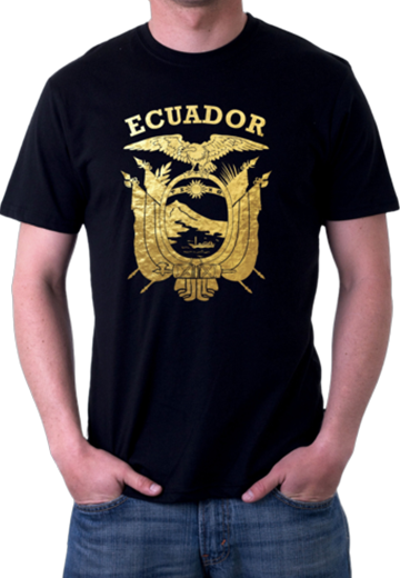 Ecuador Gold Shield T-shirt| Camisetas con Escudo Ecuatoriano