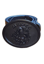 Load image into Gallery viewer, Mexico Buckle with Leather Belt | Hebilla de Escudo Mexicano
