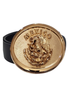 Mexico Buckle with Leather Belt | Hebilla de Escudo Mexicano